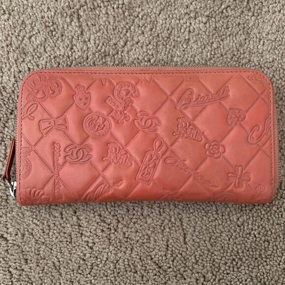 CC1008 rare Chanel women's pink zippy long leather wallet - Picture 3 of 8